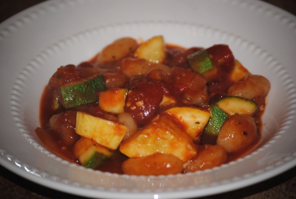 Zesty Squash and Zucchini Over Gnocchi