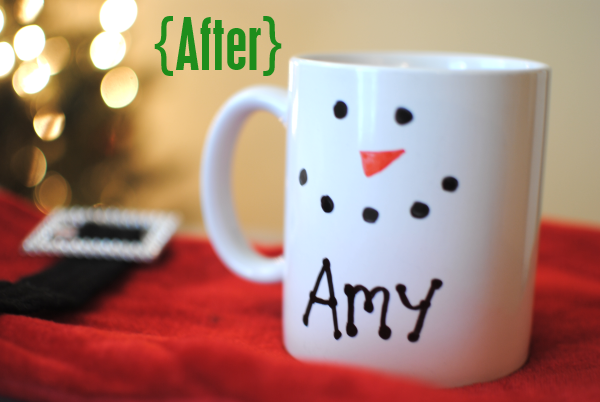 DIY Christmas gift mugs for $3 